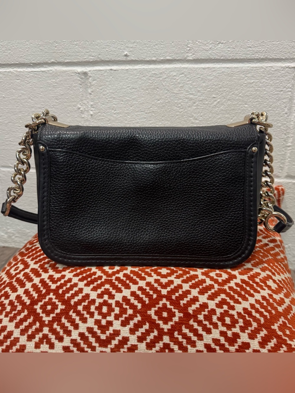 Coach Black Leather Chain Shoulder Bag Crossbody - Picture 2 of 13